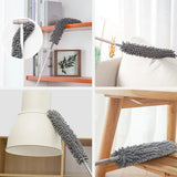 Flexible Micro Fiber Duster With Telescopic Stainless Steel Handle For Fan Cleaning Specially