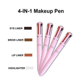 Eye Shadowliner Combination 4 In 1 Makeup Pen Multifunctional Cosmetics Ballpoint Pens Waterproof Eyeliner Eyebrow Pencil Longlasting Highlighter Stick