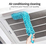 Flexible Micro Fiber Duster With Telescopic Stainless Steel Handle For Fan Cleaning Specially