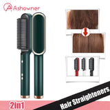 Hair Straightener Ceramic Heated Hair Brush | Brush Straightener | Ceramic Heated Hair | Hair Styling | Hair Beauty Tool | Straight , Curl Different Styling Hair Ceramic Brush