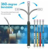 Electric Candle Rechargeable Lighter Usb Plasma Fireplace Lighters Long Flexible Grill Arc Bbq Electronic Flameless Windproof Camping For Candle (random Color) Grill Camping Stove Candles