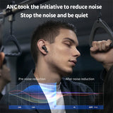 New A9 Pro Earphones Wireless Bluetooth 5.4 Headset ANC Noise Reduction HD Mic Call Earbuds LED Touch Screen Control Headphones