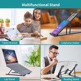 Portable Laptop Holder Stand with 7-Level adjustable Height With Anti Slip Rubber Grips