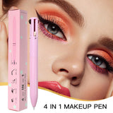 Eye Shadowliner Combination 4 In 1 Makeup Pen Multifunctional Cosmetics Ballpoint Pens Waterproof Eyeliner Eyebrow Pencil Longlasting Highlighter Stick