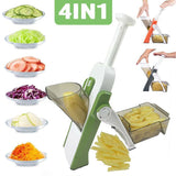 4 In 1 Vegetable Cutter Chopper Adjustable Multi-function Drum Cutter Vertical Vegetable Cutter Kitchen Shredder Grater Artifact