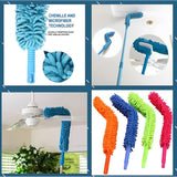 Flexible Micro Fiber Duster With Telescopic Stainless Steel Handle For Fan Cleaning Specially