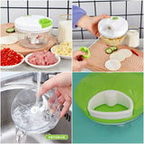 Manual Speedy Vegetable & Fruit Chopper - Hand-Pull Mincer & Food Processor