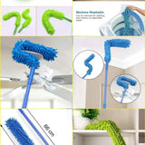 Flexible Micro Fiber Duster With Telescopic Stainless Steel Handle For Fan Cleaning Specially