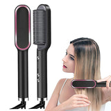 Hair Straightener Ceramic Heated Hair Brush | Brush Straightener | Ceramic Heated Hair | Hair Styling | Hair Beauty Tool | Straight , Curl Different Styling Hair Ceramic Brush