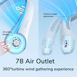 Neck Fan Portable Bladeless Hanging Neck Rechargeable Air Cooler