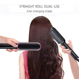 Hair Straightener Ceramic Heated Hair Brush | Brush Straightener | Ceramic Heated Hair | Hair Styling | Hair Beauty Tool | Straight , Curl Different Styling Hair Ceramic Brush